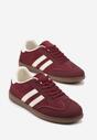 Bordowe Sneakersy z Geometrycznym Wzorem Naliette