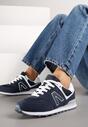 Granatowe Sneakersy Ozdobione Geometrycznym Motywem Rilenessa