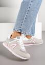 Ciemnobeżowe Sneakersy Ozdobione Geometrycznym Motywem Rilenessa