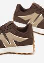 Brązowe Sneakersy Ozdobione Geometrycznym Motywem Rilameia