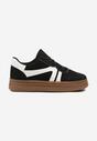 Czarne Sneakersy Tenisówki Ozdobione Geometrycznym Wzorem Shie