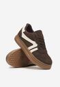 Brązowe Sneakersy Tenisówki Ozdobione Geometrycznym Wzorem Shie