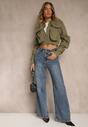 Niebieskie Jeansy Dzwony High Waist Selphire