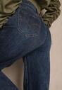 Niebieskie Jeansy High Waist o Szerokim Kroju Orrisalla