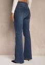 Niebieskie Jeansy High Waist o Kroju Dzwonów Finvenne