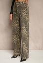 Panterkowe Jeansy High Waist o Szerokim Kroju Quelire