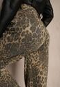Panterkowe Jeansy High Waist o Szerokim Kroju Quelire