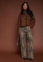 Panterkowe Jeansy High Waist o Szerokim Kroju Quelire