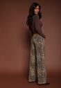 Panterkowe Jeansy High Waist o Szerokim Kroju Quelire