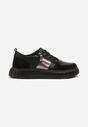Czarne Sneakersy ze Skóry Naturalnej z Metalicznym Zdobieniem Zorentee