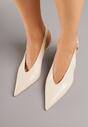 Beżowe Czółenka Typu Slingback na Szpilce Latinea