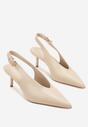 Beżowe Czółenka Typu Slingback na Szpilce Latinea