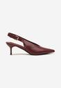Bordowe Czółenka Typu Slingback na Szpilce Latinea