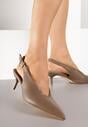 Brązowe Czółenka Typu Slingback na Szpilce Latinea