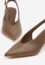 Brązowe Czółenka Typu Slingback na Szpilce Latinea