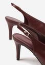 Bordowe Sandały Slingback na Obcasie Typu Szpilka Latira