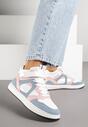Biało-Różowe Sneakersy z Wysoką Cholewką Ylattia