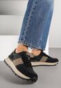 Czarno-Brązowe Sneakersy na Platformie z Tłoczeniem Tillivalle
