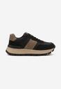 Czarno-Brązowe Sneakersy na Platformie z Tłoczeniem Tillivalle