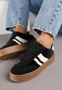 Czarne Sneakersy Typu Kultowe Tenisówki na Niskiej Platformie Tulafia