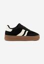 Czarne Sneakersy Typu Kultowe Tenisówki na Niskiej Platformie Tulafia