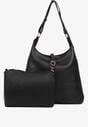 Czarna Torebka Hobo z Kosmetyczką i Paskiem Crossbody Zarosea