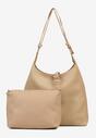 Ciemnobeżowa Torebka Hobo z Kosmetyczką i Paskiem Crossbody Zarosea