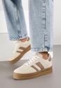 Beżowe Sneakersy w Stylu Klasycznych Tenisówek na Platformie Nallania
