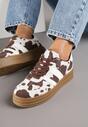 Brązowe Sneakersy w Stylu Klasycznych Tenisówek na Platformie Nallania