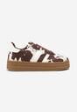 Brązowe Sneakersy w Stylu Klasycznych Tenisówek na Platformie Nallania
