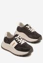 Brązowe Sneakersy z Naturalnego Zamszu ze Skórzaną Wkładką Latisella