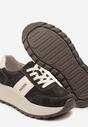 Brązowe Sneakersy z Naturalnego Zamszu ze Skórzaną Wkładką Latisella