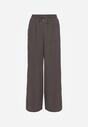 Szare Szerokie Spodnie z Wiskozą z Gumką w Pasie Lealirre