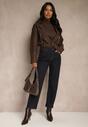 Niebieskie Jeansy Mom Fit Regular Waist Ahortia