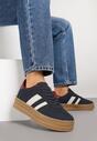Niebieskie Sneakersy w Stylu Klasycznych Tenisówek na Platformie Nallania