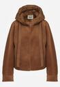 Brązowa Nietoperzowa Kurtka Przejściowa z Kapturem Amiree
