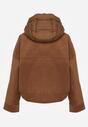 Brązowa Nietoperzowa Kurtka Przejściowa z Kapturem Amiree