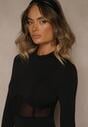 Czarna Sukienka Vices Bodycon z Transparentną Wstawką Typu Gorset Necotte