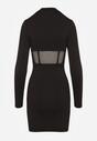 Czarna Sukienka Vices Bodycon z Transparentną Wstawką Typu Gorset Necotte