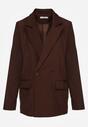 Brązowa Marynarka Dwurzędowa o Kroju Oversize Clasora