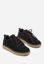 Czarne Sneakersy z Ozdobnymi Przeszyciami Zailera