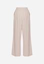 Jasnobeżowe Szerokie Spodnie z Wiskozą z Gumką w Pasie Lealirre