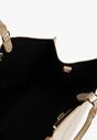 Jasnobeżowa Torebka Typu Shopper z Imitacji Zamszu z Rączkami i Paskiem Crossbody Temige