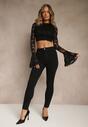 Czarne Spodnie Skinny Regular Waist Mandria