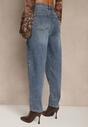 Niebieskie Casualowe Jeansy Mom Fit High Waist Nellanea