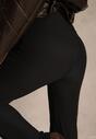 Czarne Spodnie High Waist o Prostym Fasonie z Gumką w Talii Wedamira