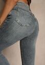 Niebieskie Jeansy o Fasonie Flare Regular Waist Setava