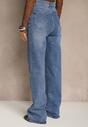 Niebieskie Szerokie Jeansy High Waist z Wiskozą Isofara