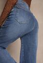Niebieskie Szerokie Jeansy High Waist z Wiskozą Isofara