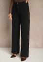 Czarne Szerokie Jeansy Regular Waist Isovena